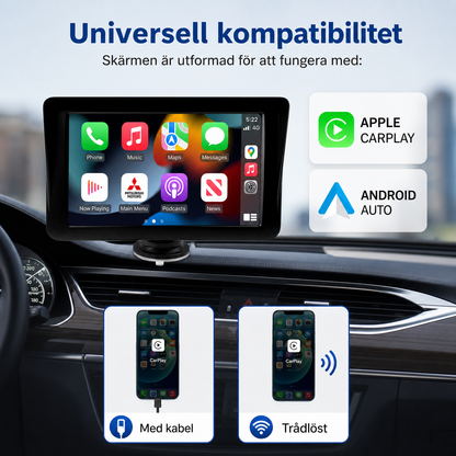 NordDrive Connect™ | Trådlös CarPlay- och Android Auto-skärm med Bluetooth, FM-sändare och stöd för backkamera