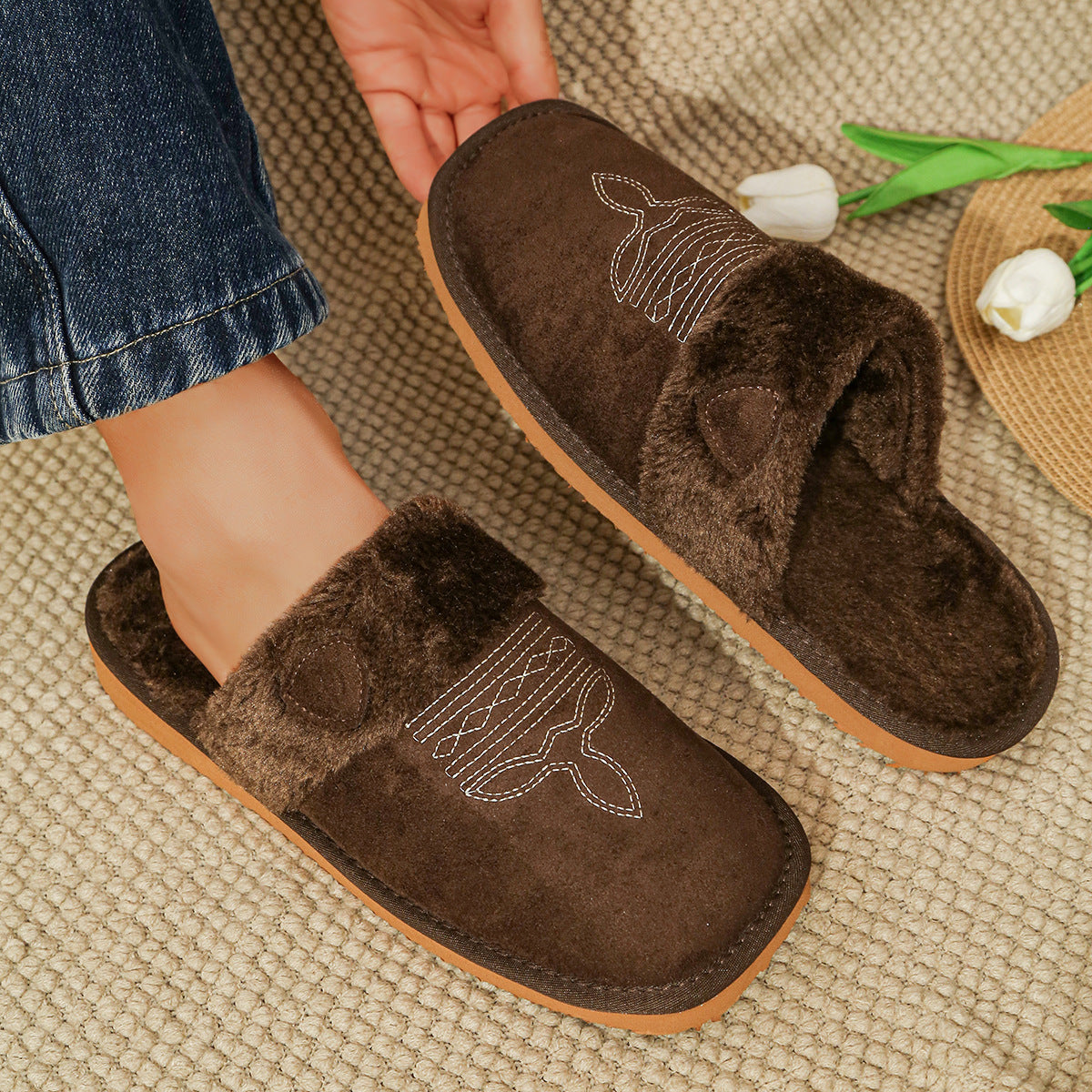 WesternTofflor™ | Cowboy-inspirerade tofflor med mjuk fleece
