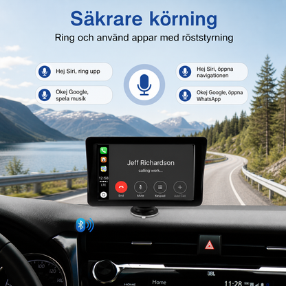 NordDrive Connect™ | Trådlös CarPlay- och Android Auto-skärm med Bluetooth, FM-sändare och stöd för backkamera