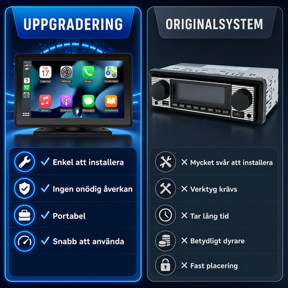 NordDrive Connect™ | Trådlös CarPlay- och Android Auto-skärm med Bluetooth, FM-sändare och stöd för backkamera