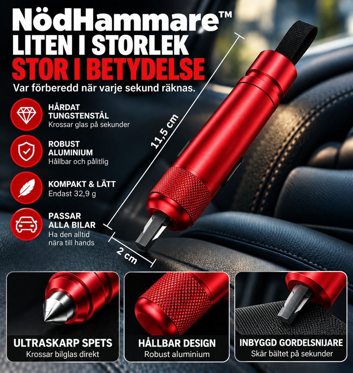 NödHammare™ | Det kompakta verktyget som kan rädda ditt liv