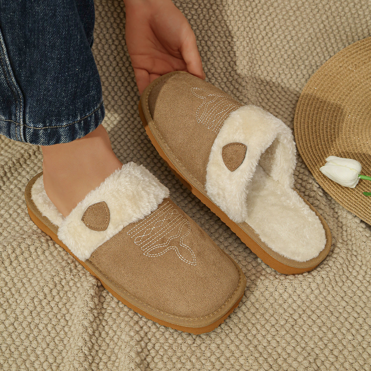 WesternTofflor™ | Cowboy-inspirerade tofflor med mjuk fleece