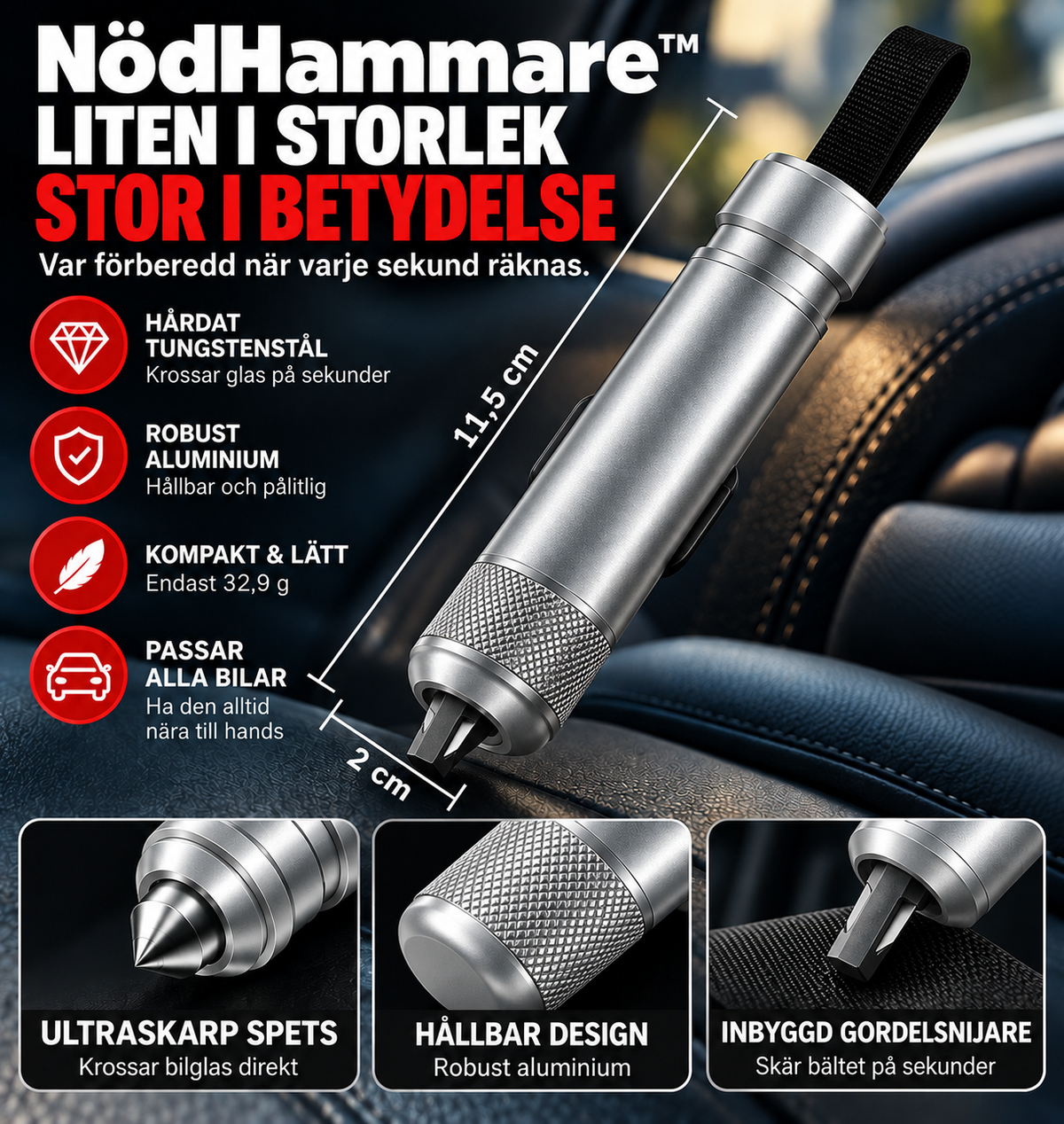 NödHammare™ | Det kompakta verktyget som kan rädda ditt liv