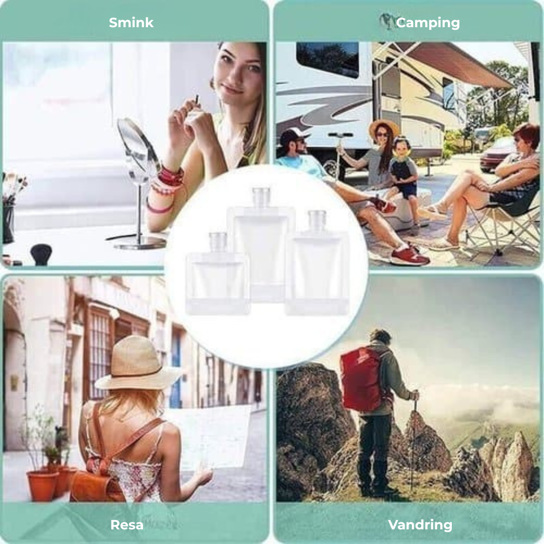 FyllSmart™ | återfyllningsbara reseförpackningar för smart packning