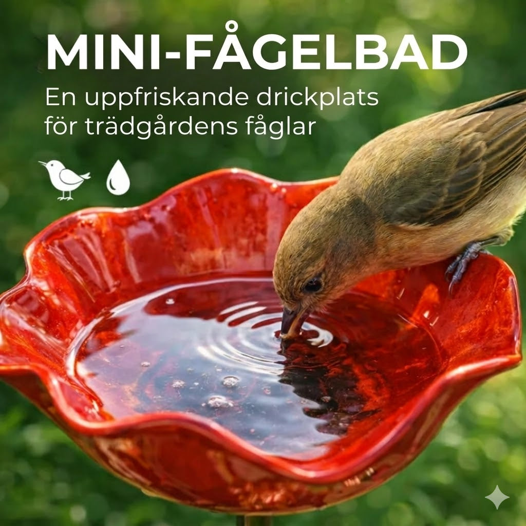 FågelFröjd™ Oas |  Fågelbad & vattenstation för trädgården