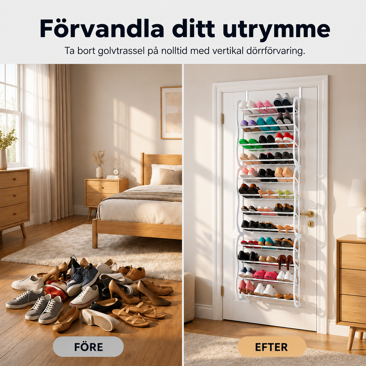 Skohängaren™ | Smart skoförvaring över dörren – plats för upp till 36 par skor