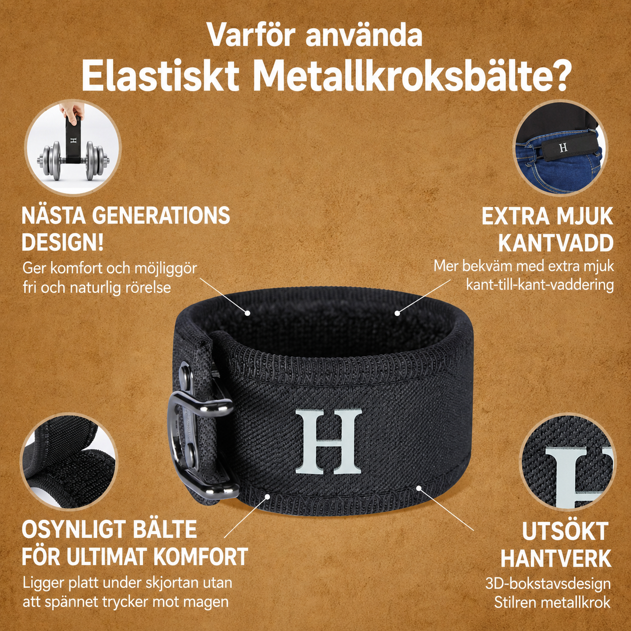 Elastiskt Metallkroksbälte | Taktisk Komfort med Stil