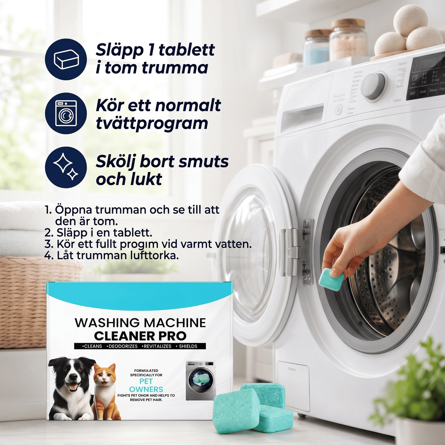 TrumRen™ – Djuprengörande tabletter för en ren och fräsch tvättmaskin