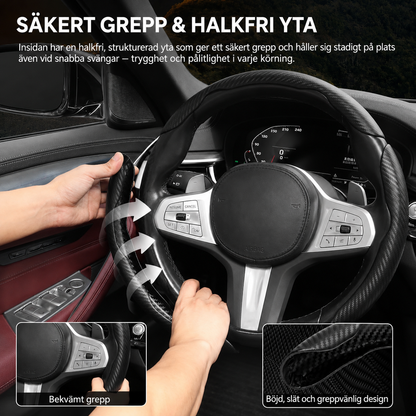 StyrKomfort™  2pc | Bekvämt rattöverdrag i PU-läder med halkskydd för stabilare kontrollpcpc