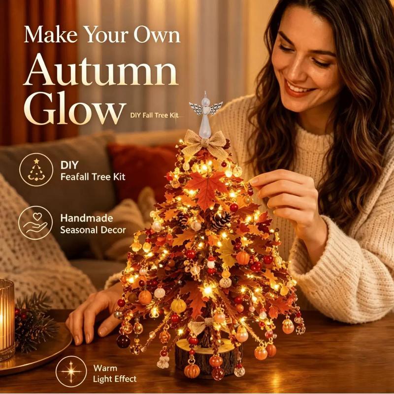 🌲 DIY-kit för julgran med pärlor – handgjort pyssel med en ängel som toppdekoration, färgglad juldekoration i miniformat för skrivbord och bord (komplett allt-i-ett-kit)