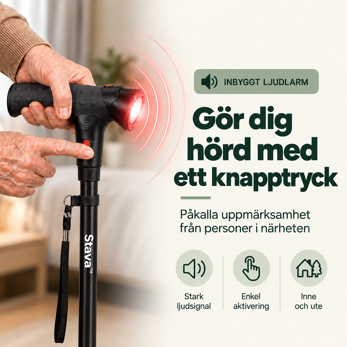 Stava™| käpp med uppresningsstöd